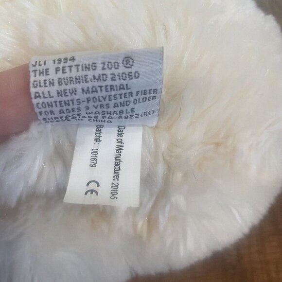 The Petting Zoo Teddy Bear Polar Bear Plush Stuffed Animal Toy White 1994 12” - Picture 8 of 8